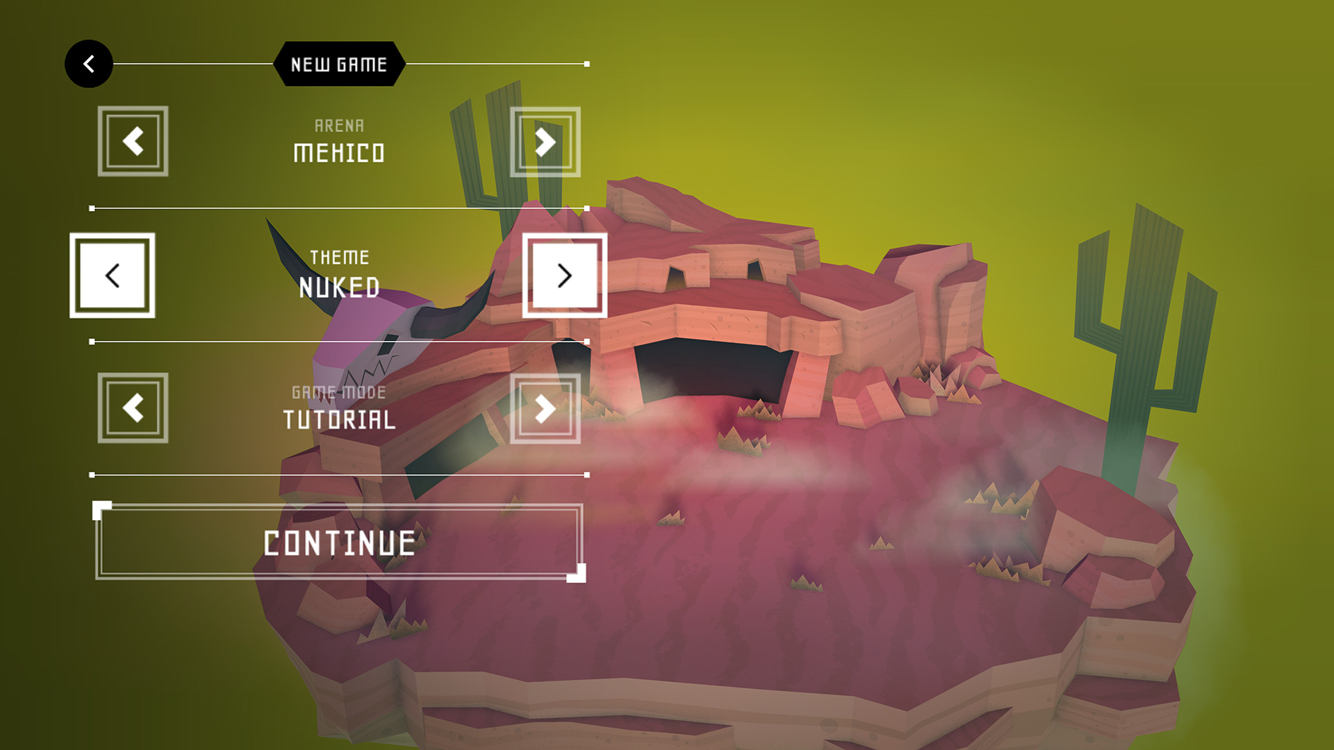 Mehico arena pályaválasztó képernyő